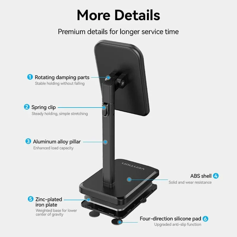 Vention Height Adjustable Desktop Cell Phone Stand