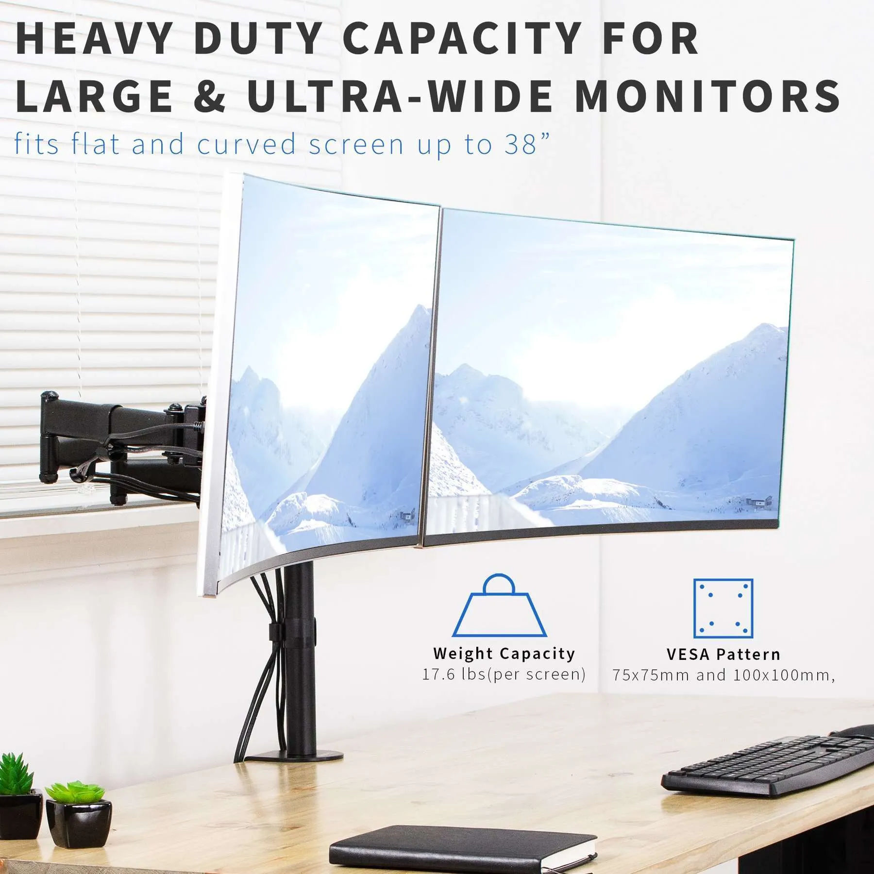 VIVO Dual Monitor Desk Mount, STAND-V038M