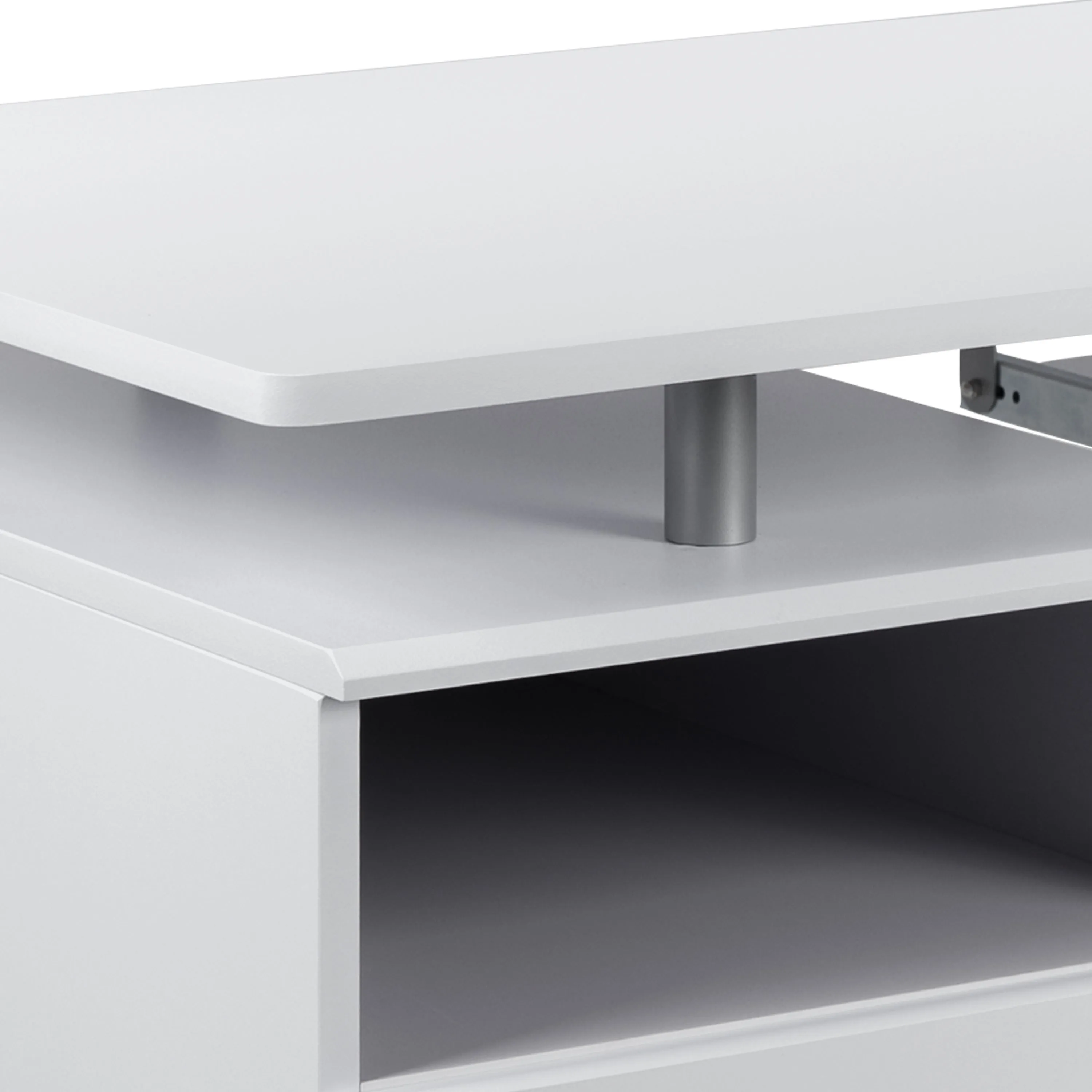 White 3 Drawer Pedestal Desk NAN-WK-008-WH-GG