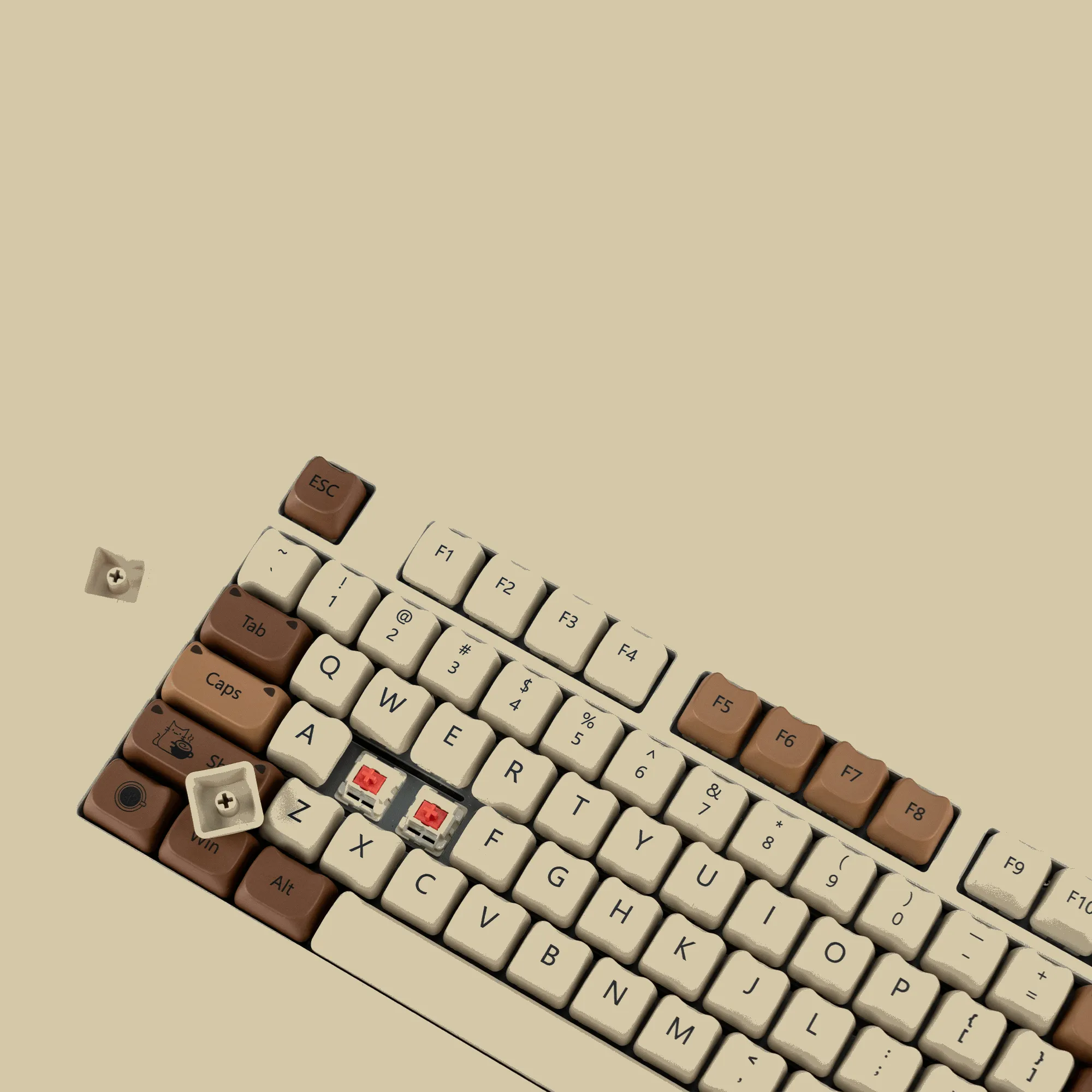 XVX Coffee Cat 141-Key MAO Profile Dye-Sub PBT Keycap