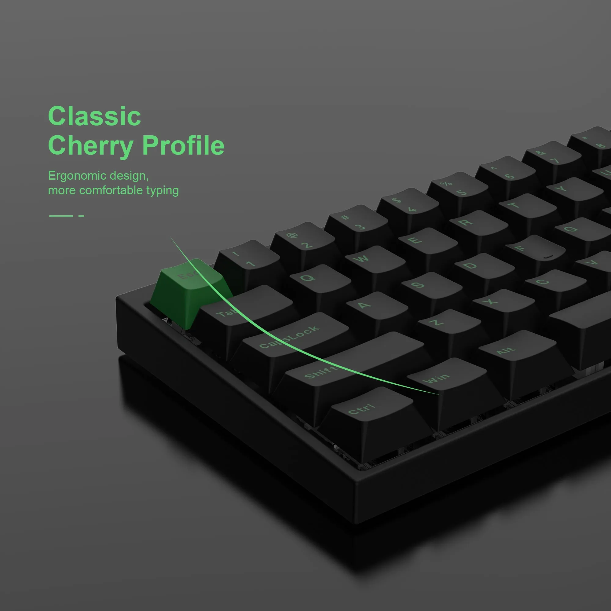 XVX Green on Black Doubleshot Cherry Profile Keycap Set (168-Key)