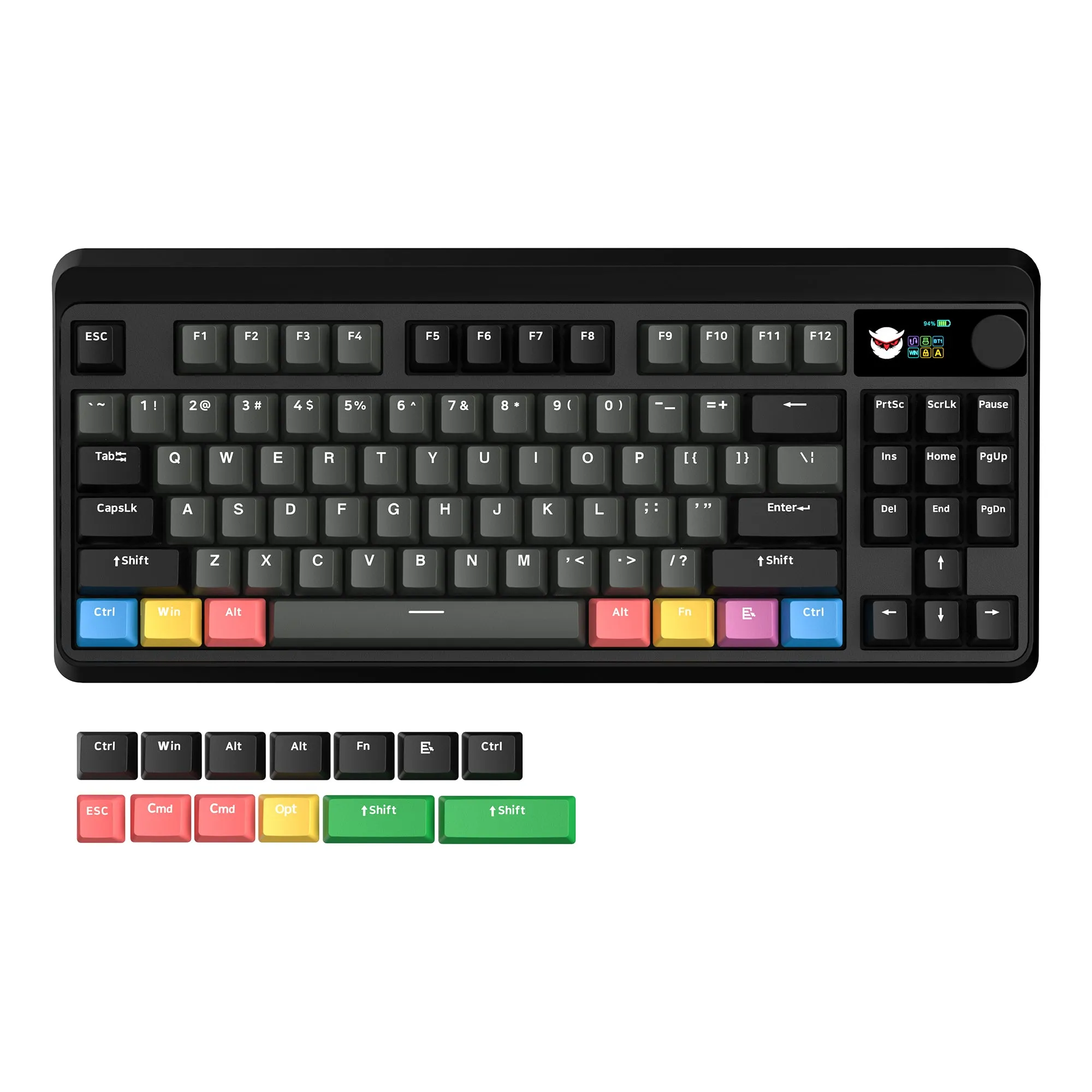 XVX M87 Pro Tri-Mode Smart Display Mechanical Keyboard (Coral Sea/Retro Grey/Shadow)