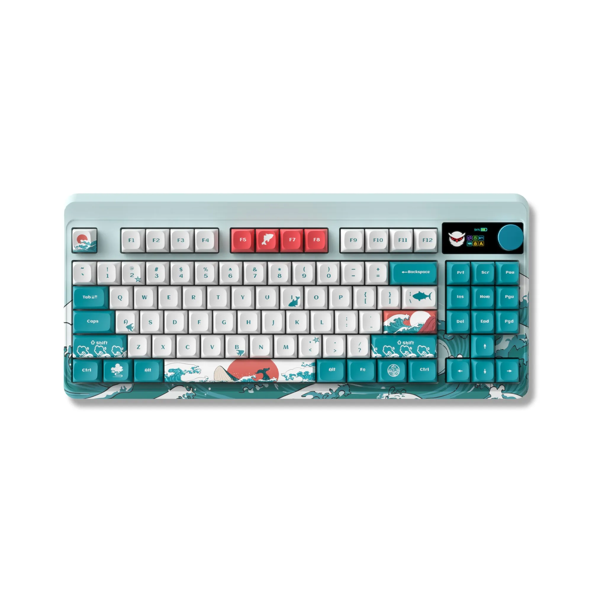 XVX M87 Pro Tri-Mode Smart Display Mechanical Keyboard (Coral Sea/Retro Grey/Shadow)