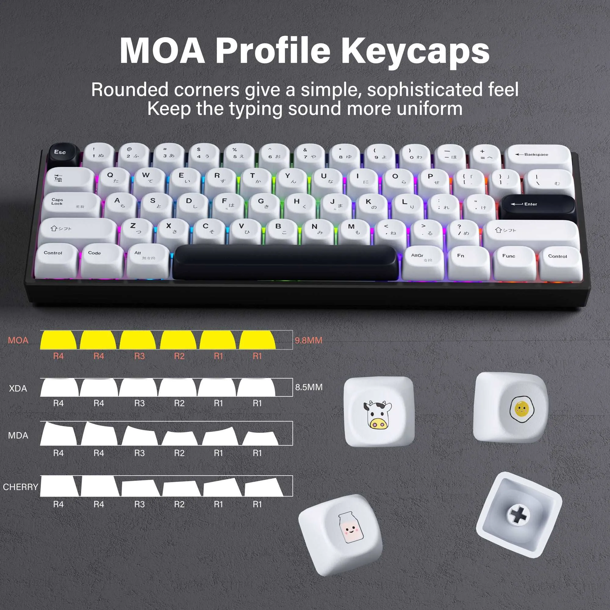 XVX Minimalist Style BOW 137-Key MOA Profile Dye-Sub PBT Keycap Set