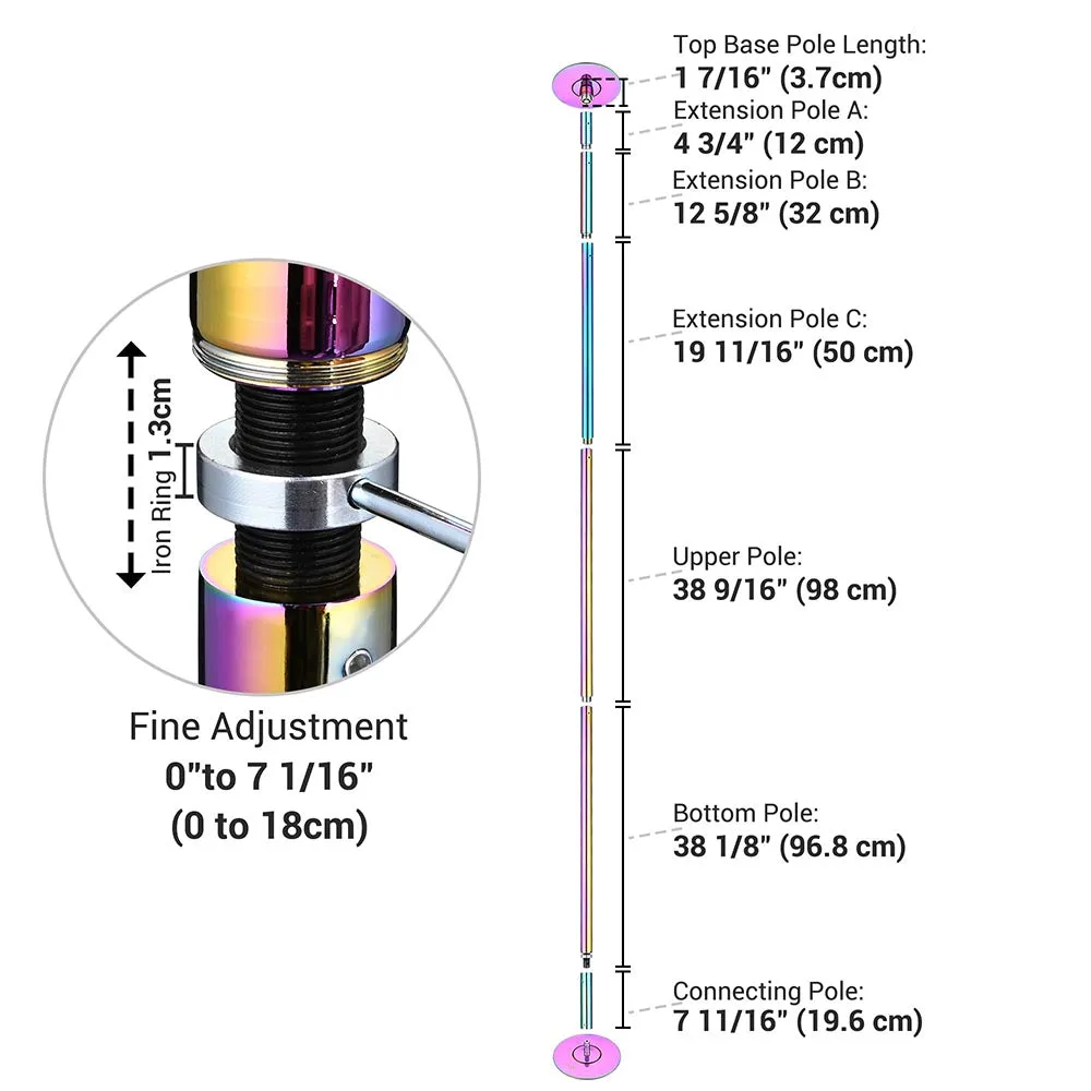 Yescom 10.8ft Colorful Portable Spinning Pole D45mm